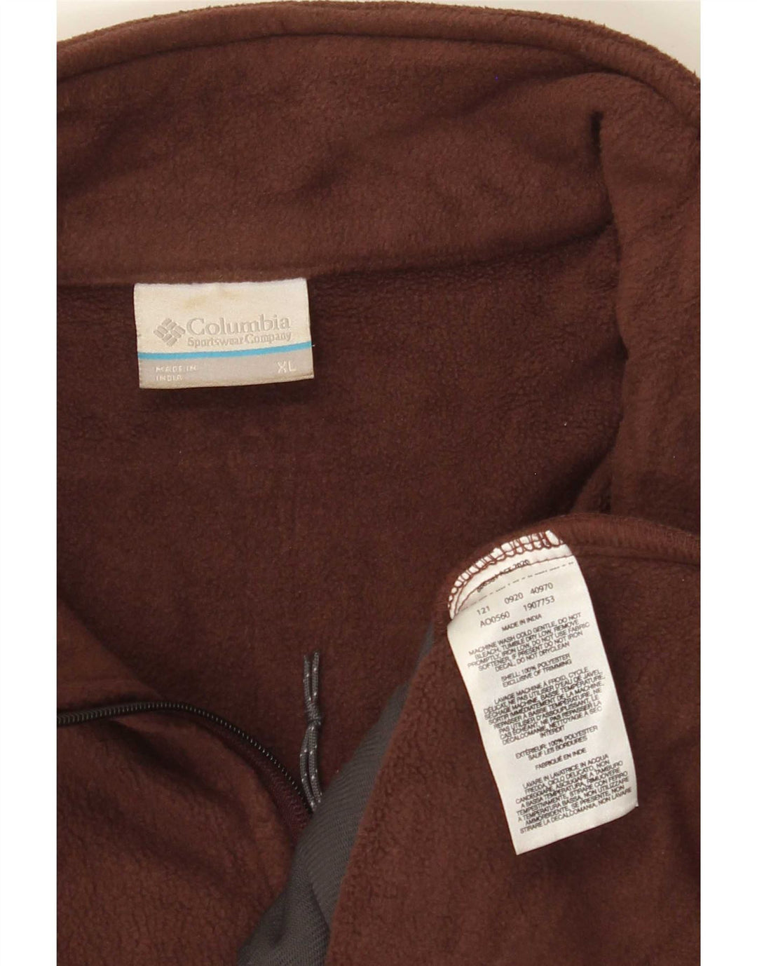 Мужская флисовая куртка Columbia UK 42 XL, коричневый полиэстер