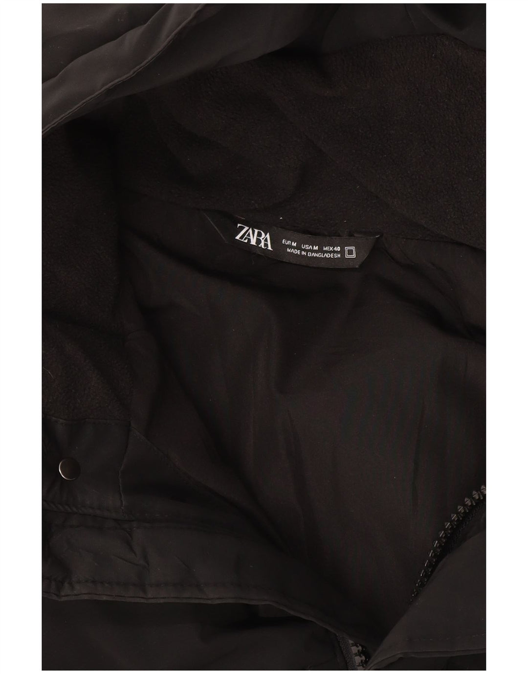 Мужское стеганое пальто с капюшоном Zara UK 38, средний черный