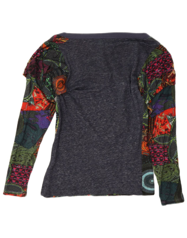Женский топ свободного кроя Desigual с длинным рукавом UK 6 XS, разноцветный