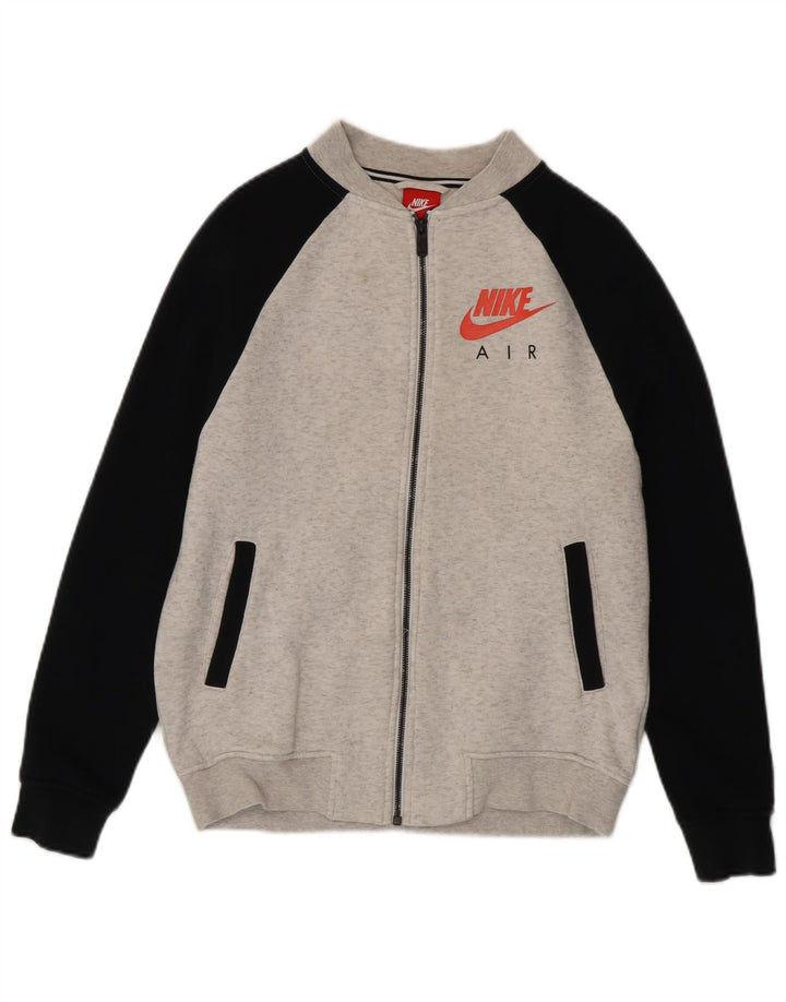 Мужской спортивный костюм с графическим рисунком Nike, маленькая серая хлопковая куртка с цветными блоками