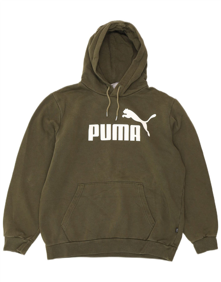 Женский джемпер с капюшоном PUMA Oversized с рисунком UK 14, средний хаки, эластан