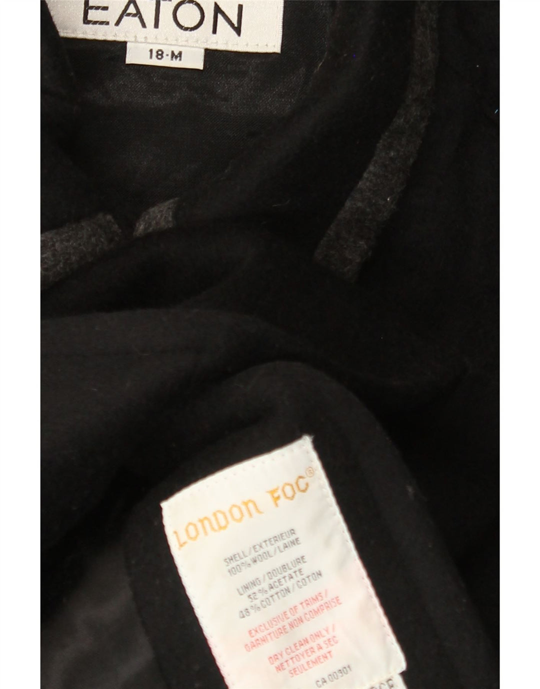 Женское пальто LONDON FOG US 18 2XL, черное шерстяное