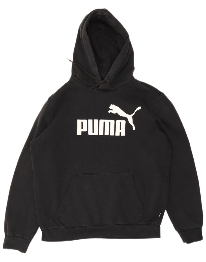 Мужской джемпер с капюшоном PUMA, черный, хлопковый, среднего размера