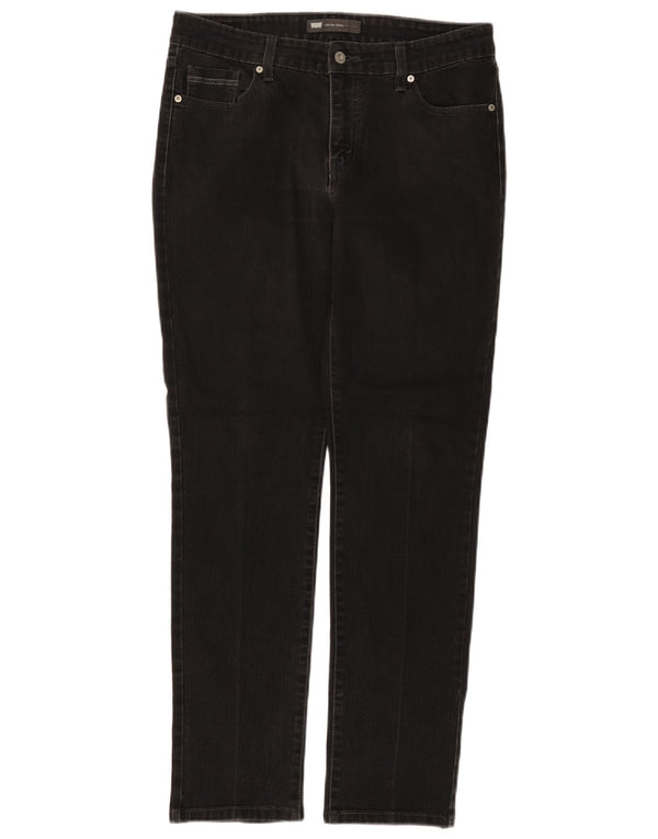 Женские джинсы скинни LEVI'S со средней посадкой США 12, большие W32 L30, черный хлопок