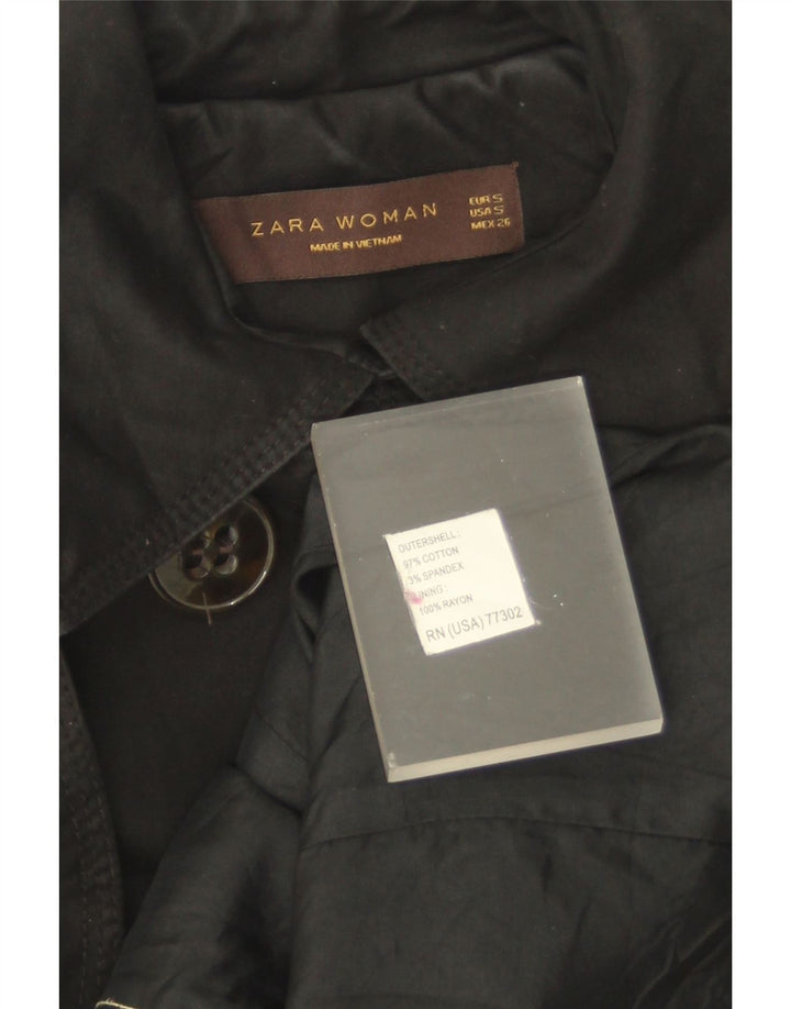 Женский тренч Zara UK 10, маленький черный хлопок