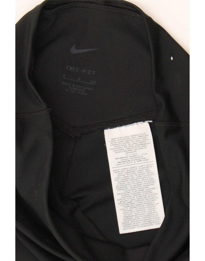 Женские леггинсы с рисунком Nike Dri Fit UK 8, маленькие черные, полиэстер