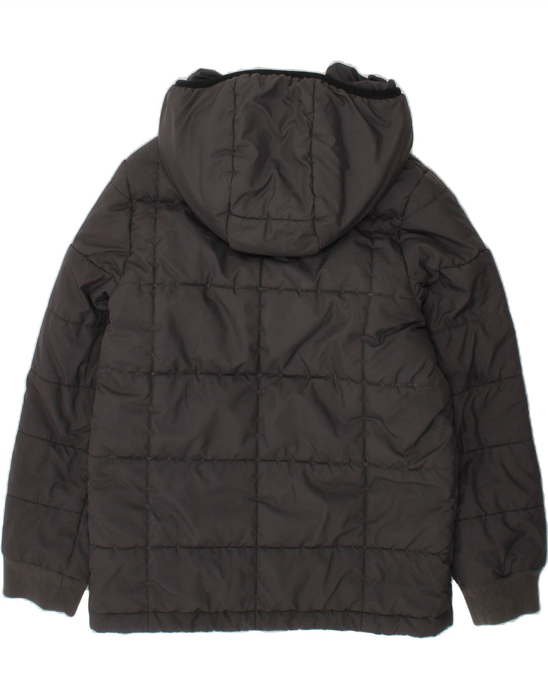 ADIDAS Boys Hooded Padded Jacket 7-8 Years Grey Polyester Vintage Adidas and Second-Hand Adidas from Messina Hembry 