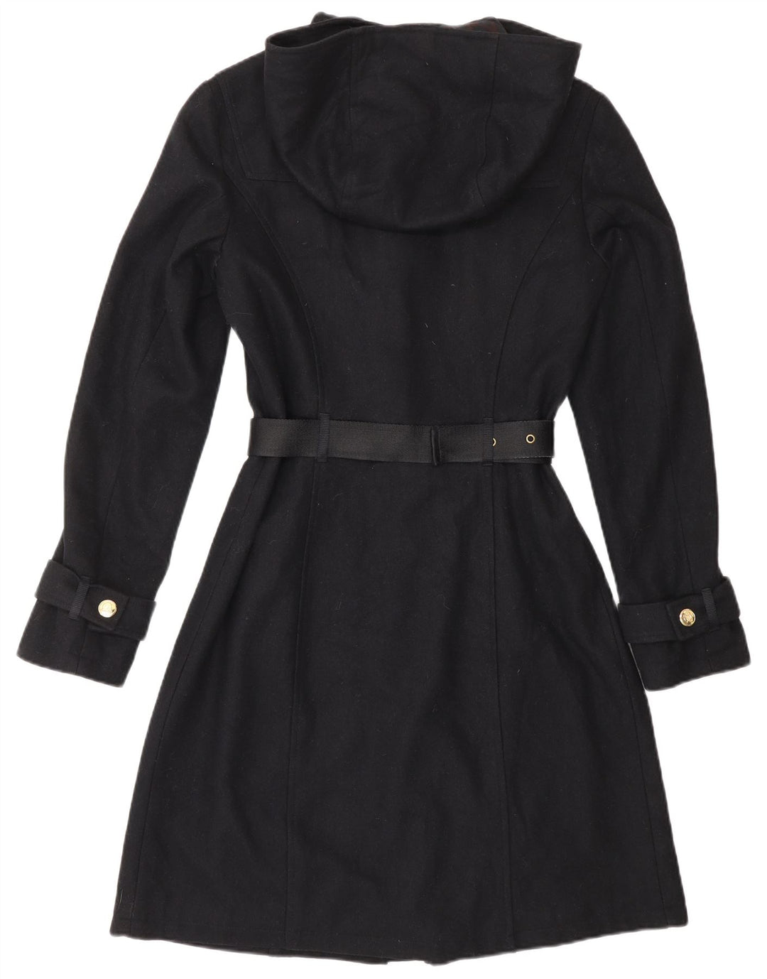 Женский дафлкот CARACTERE с капюшоном UK 10, маленький, темно-синий, шерсть