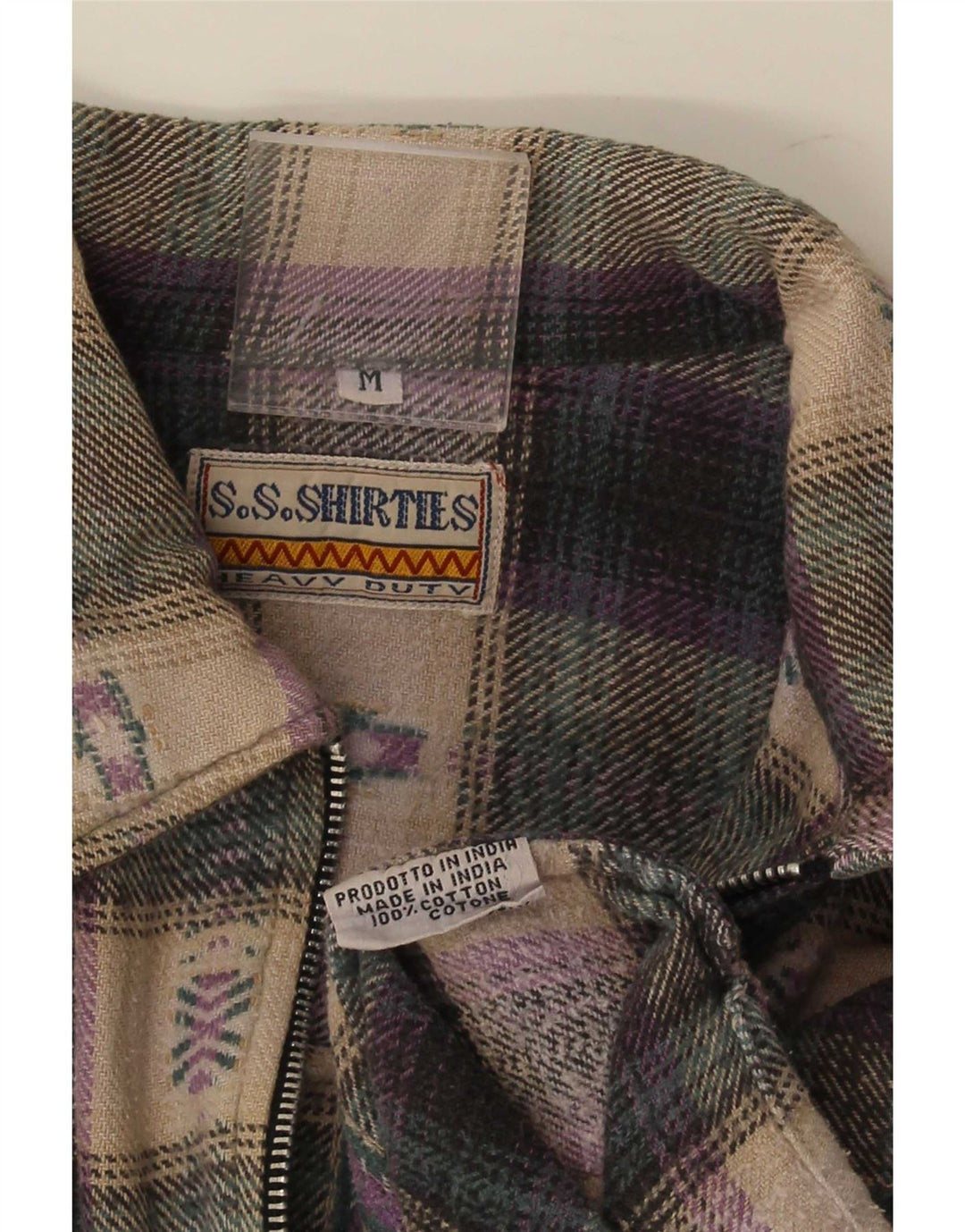 Мужская фланелевая рубашка свободного кроя S.S.Shirties, средняя разноцветная клетка