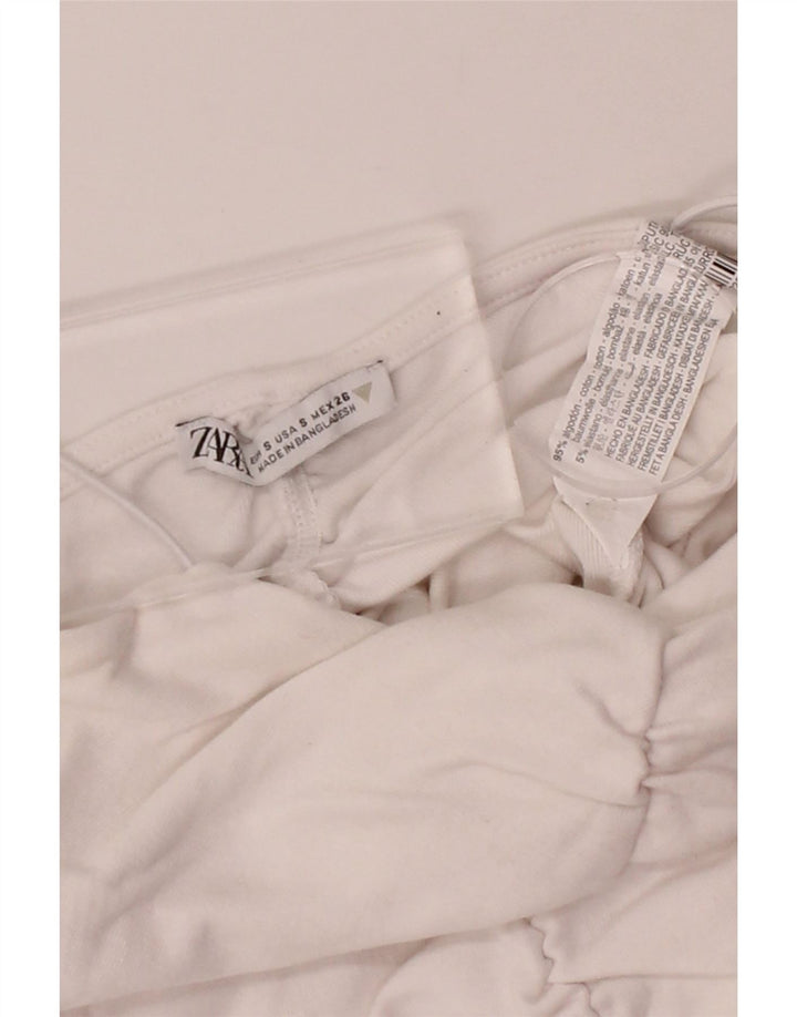 ZARA Womens Cami Top UK 8 Small White Cotton Vintage Zara and Second-Hand Zara from Messina Hembry 