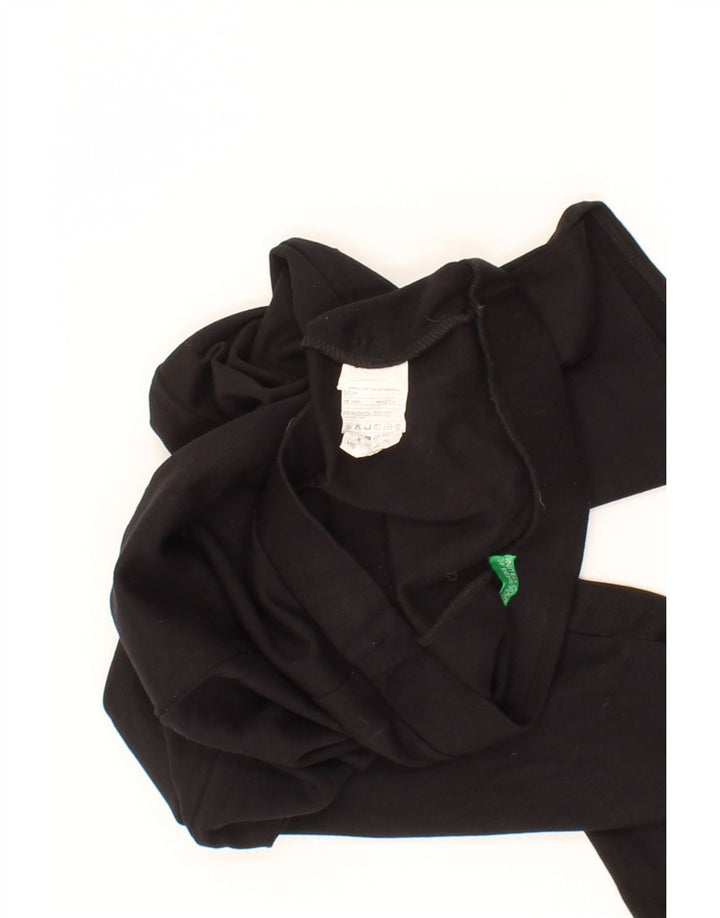 BENETTON Womens Wide Leg Tracksuit Trousers UK 8 Small  Black Polyester Vintage Benetton and Second-Hand Benetton from Messina Hembry 