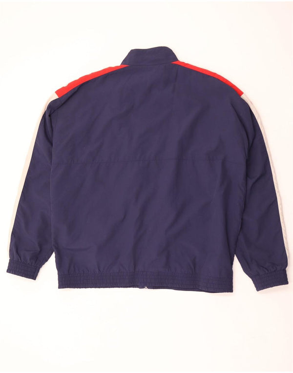 Fila Мужской спортивный костюм с графическим рисунком, верхняя куртка 2XL, темно-синий, полиэстер с цветными блоками