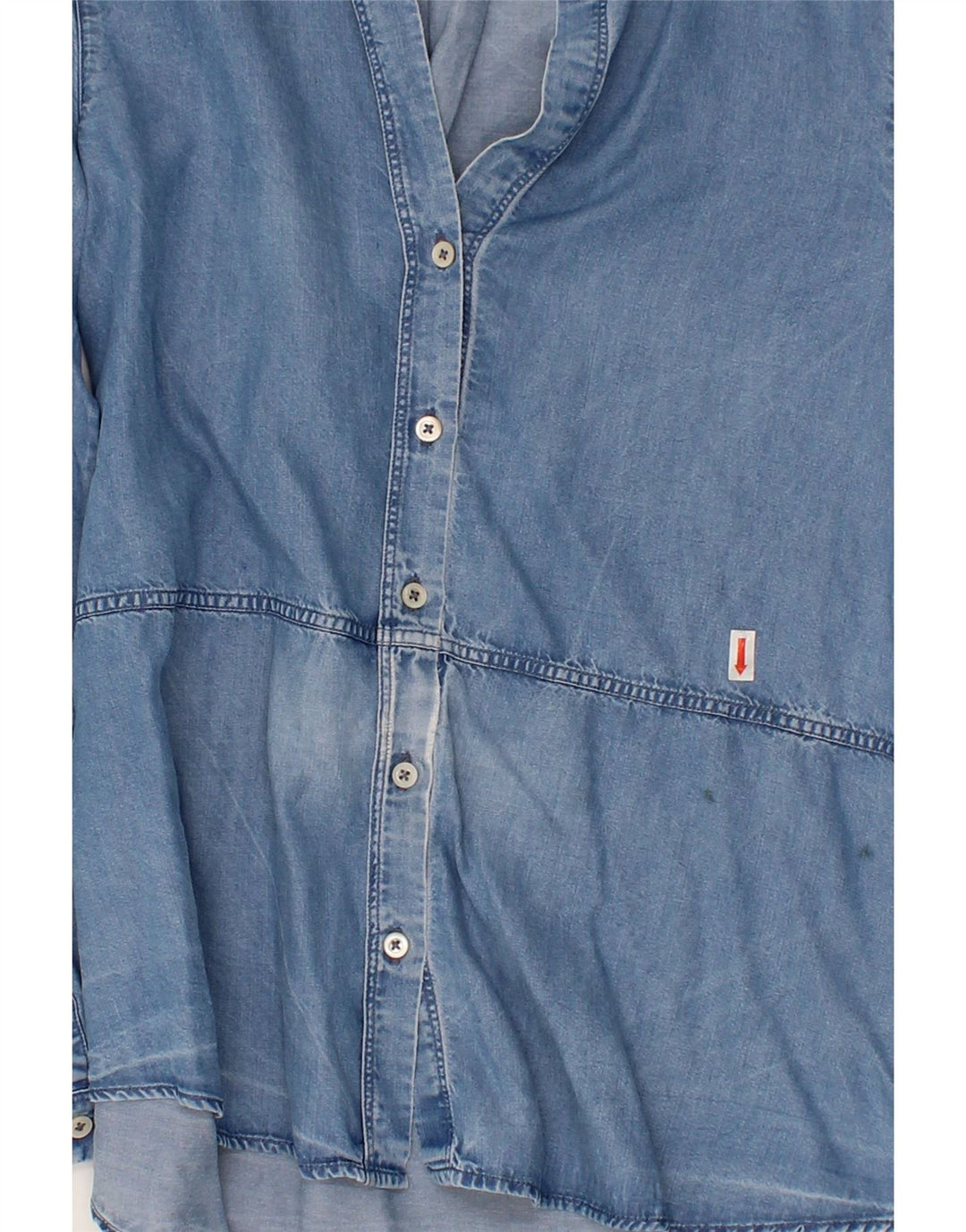 MASSIMO DUTTI Womens Oversized Denim Shirt EU 34 2XS Blue Lyocell Vintage Massimo Dutti and Second-Hand Massimo Dutti from Messina Hembry 