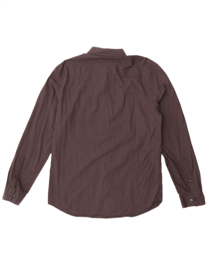 Мужская рубашка приталенного кроя Calvin Klein, хлопковая клетка среднего серого цвета