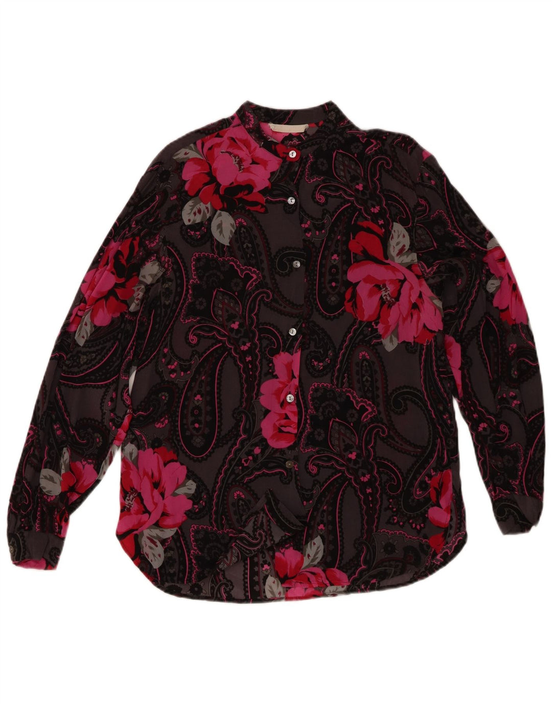 MONNALISA Womens Shirt Blouse UK 12 Medium Black Floral