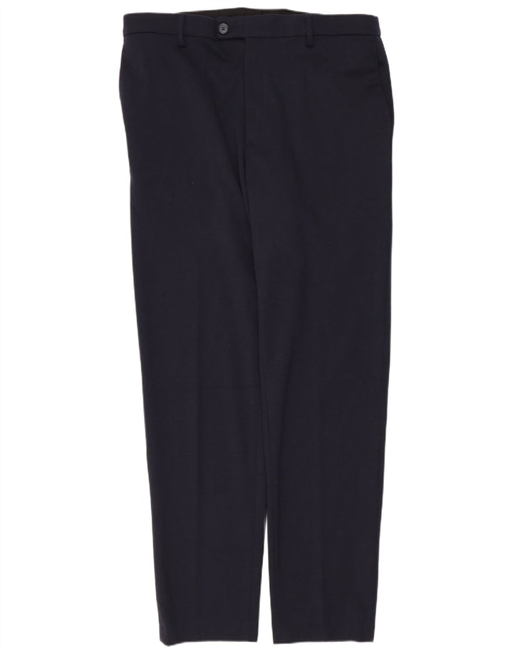 Винтажный мужской костюм из 2 предметов на 2 пуговицах IT 54 2XL W34 L30 Темно-синий полиэстер