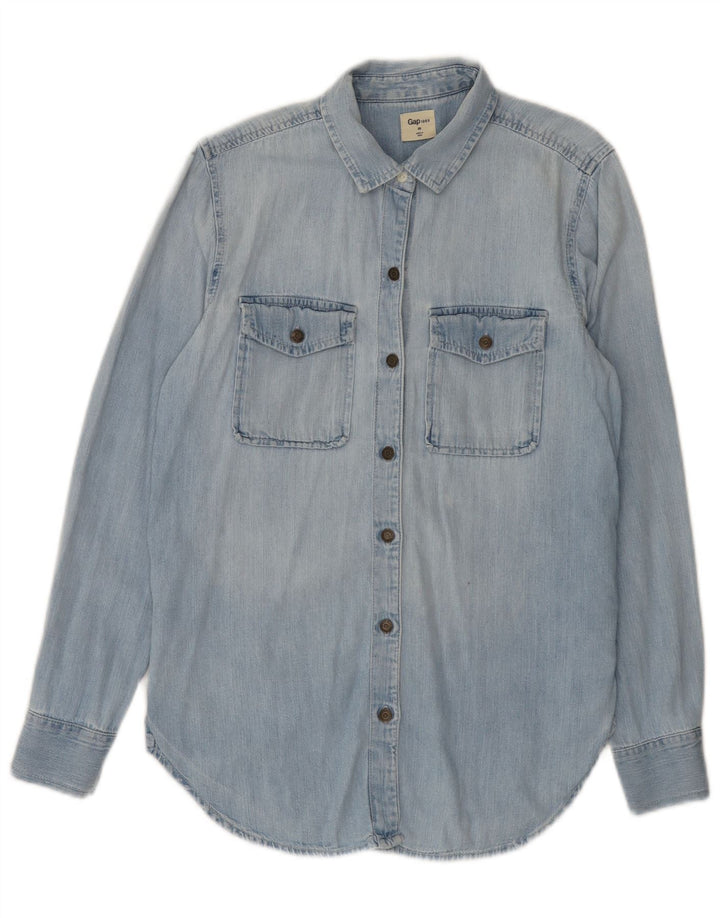 Женская джинсовая рубашка оверсайз Gap UK 6 XS, синяя хлопковая