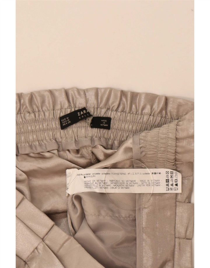 Женские капри с высокой талией Zara, средние W28 L21, бежевый полиэстер