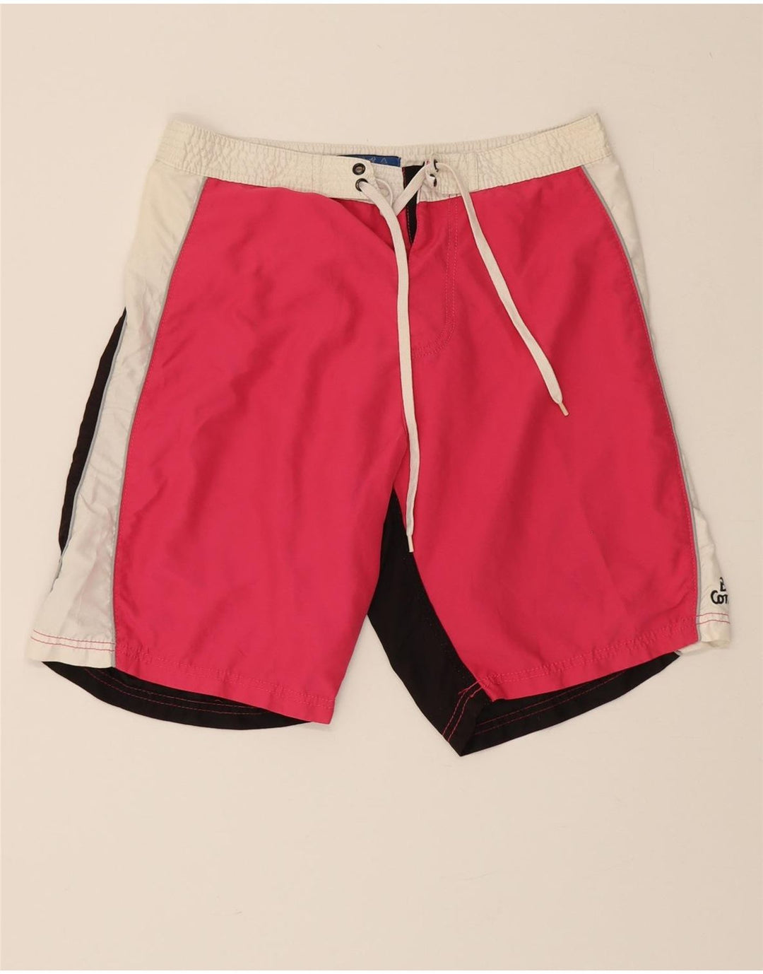 BEST COMPANY Mens Swimming Shorts Small  Pink Colourblock Polyester Vintage Best Company and Second-Hand Best Company from Messina Hembry 