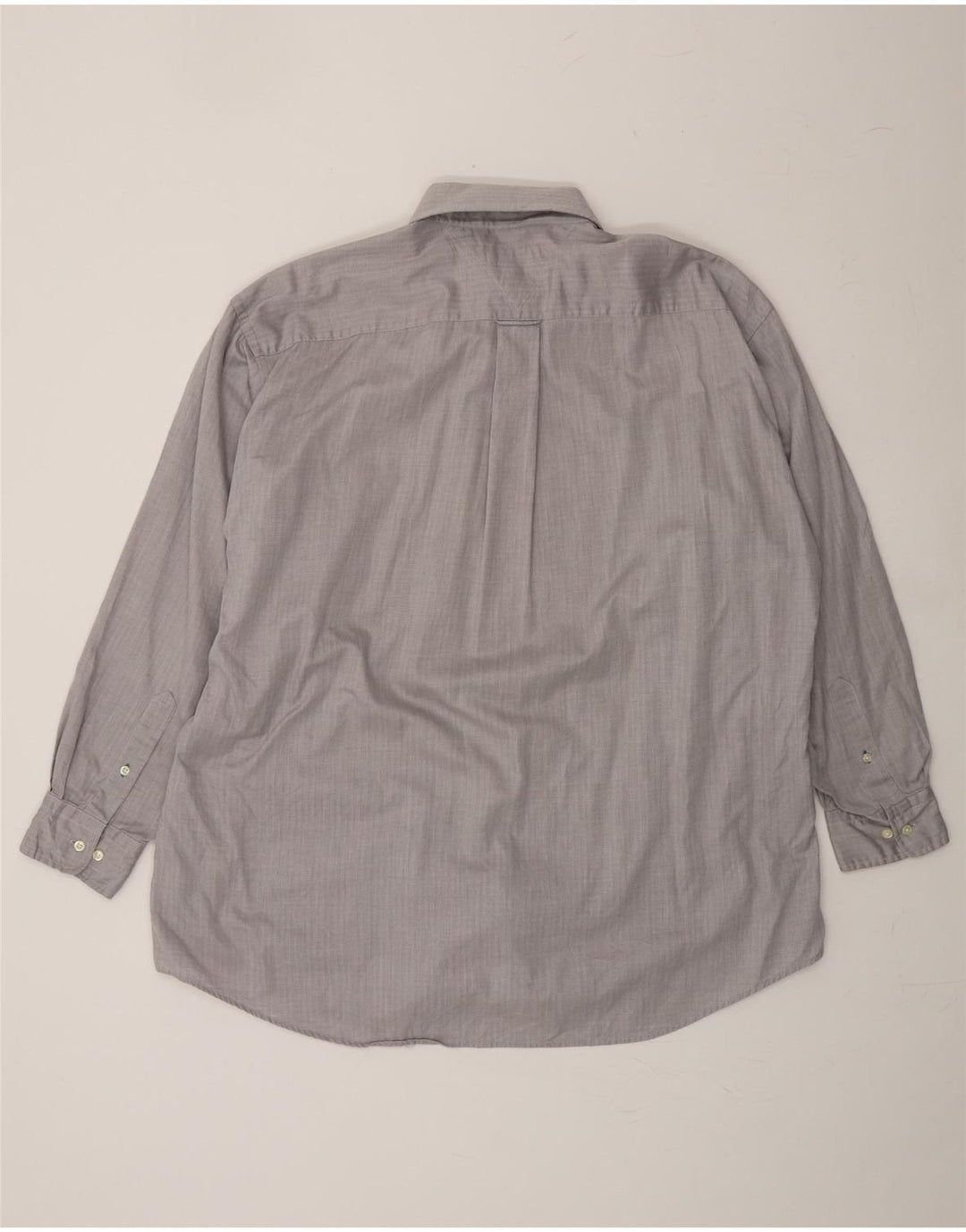 TOMMY HILFIGER Mens Shirt Size 16 1/2 Large Grey Chevron Cotton Vintage Tommy Hilfiger and Second-Hand Tommy Hilfiger from Messina Hembry 
