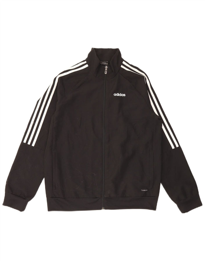 Спортивный костюм Adidas Climalite для мальчиков, верхняя куртка 13-14 лет, черный полиэстер
