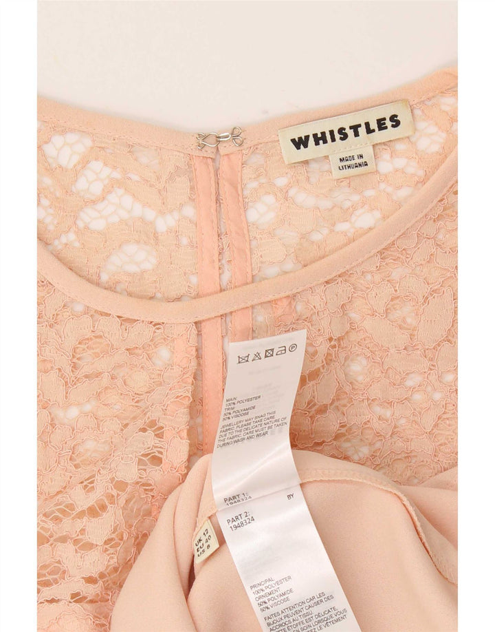 Женская блузка Whistles Top UK 14, средний розовый полиэстер