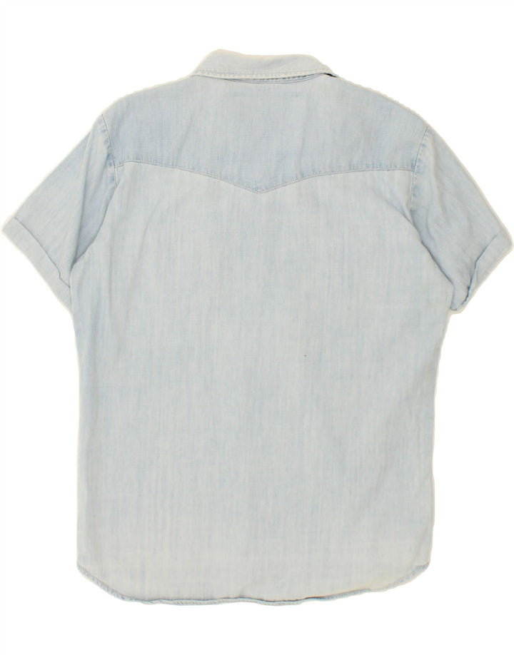 LEE Mens Short Sleeve Shirt Medium Blue Cotton Vintage Lee and Second-Hand Lee from Messina Hembry 