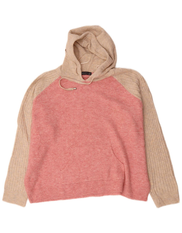 Женский свитер с капюшоном Marks & Spencer UK 18 XL Розовый с цветными блоками