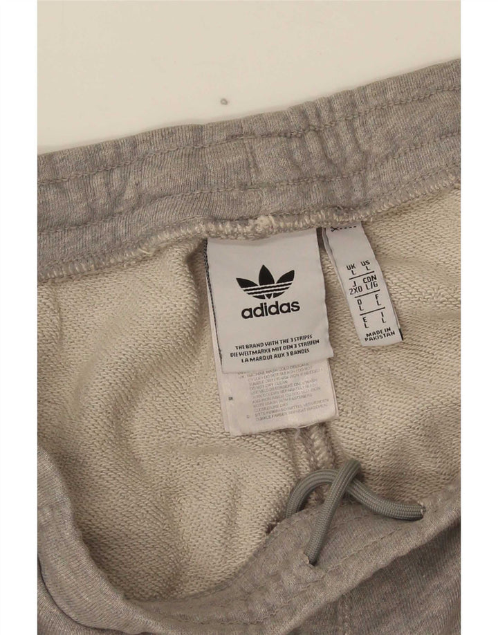 Мужские спортивные шорты Adidas, хлопковые серые полосатые большие размеры