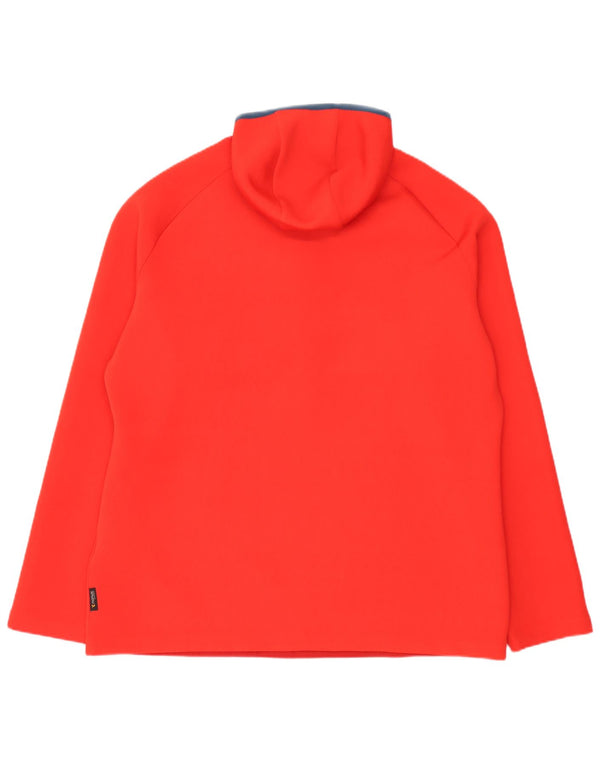 Мужской флисовый джемпер Jack Wolfskin с капюшоном на молнии, Великобритания 48, 3XL, красный, цветной блок