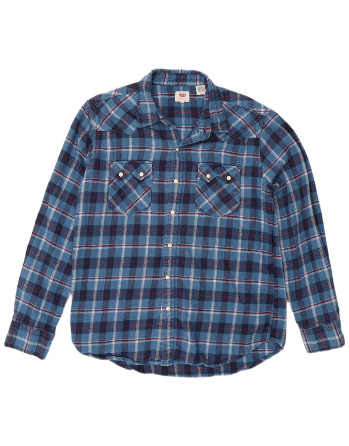 Мужская фланелевая рубашка Levi's, большая синяя клетка