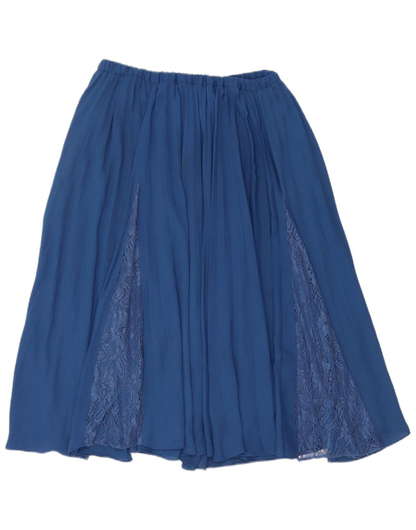 JAQUES VERT Womens A-Line Skirt UK 12 Medium W30 Navy Blue Nylon