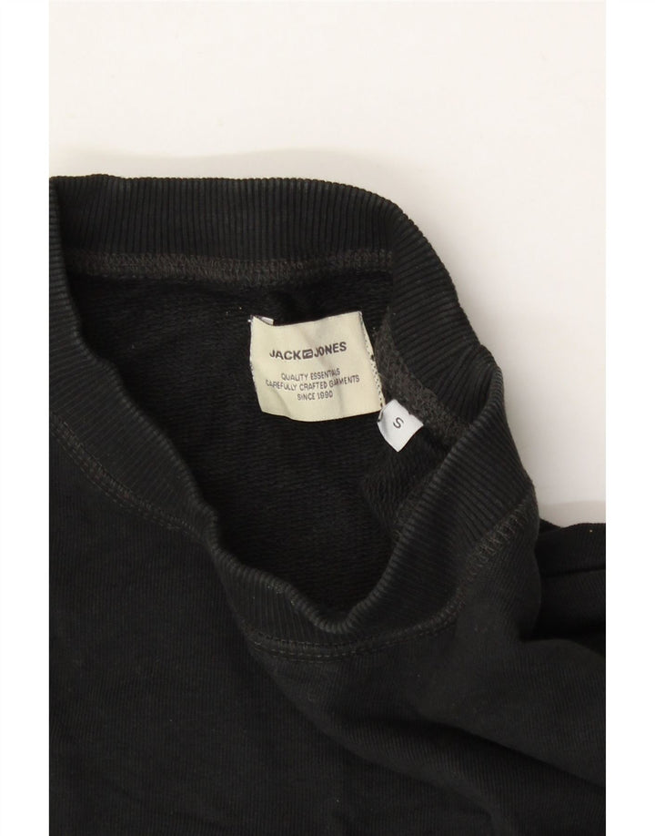 JACK & JONES Mens Sweatshirt Jumper Small Black Cotton Vintage Jack & Jones and Second-Hand Jack & Jones from Messina Hembry 