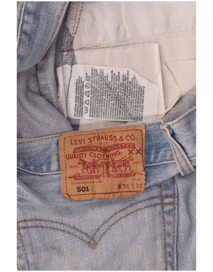 Мужские прямые джинсы LEVI'S 501 W36 L31 синие, хлопок
