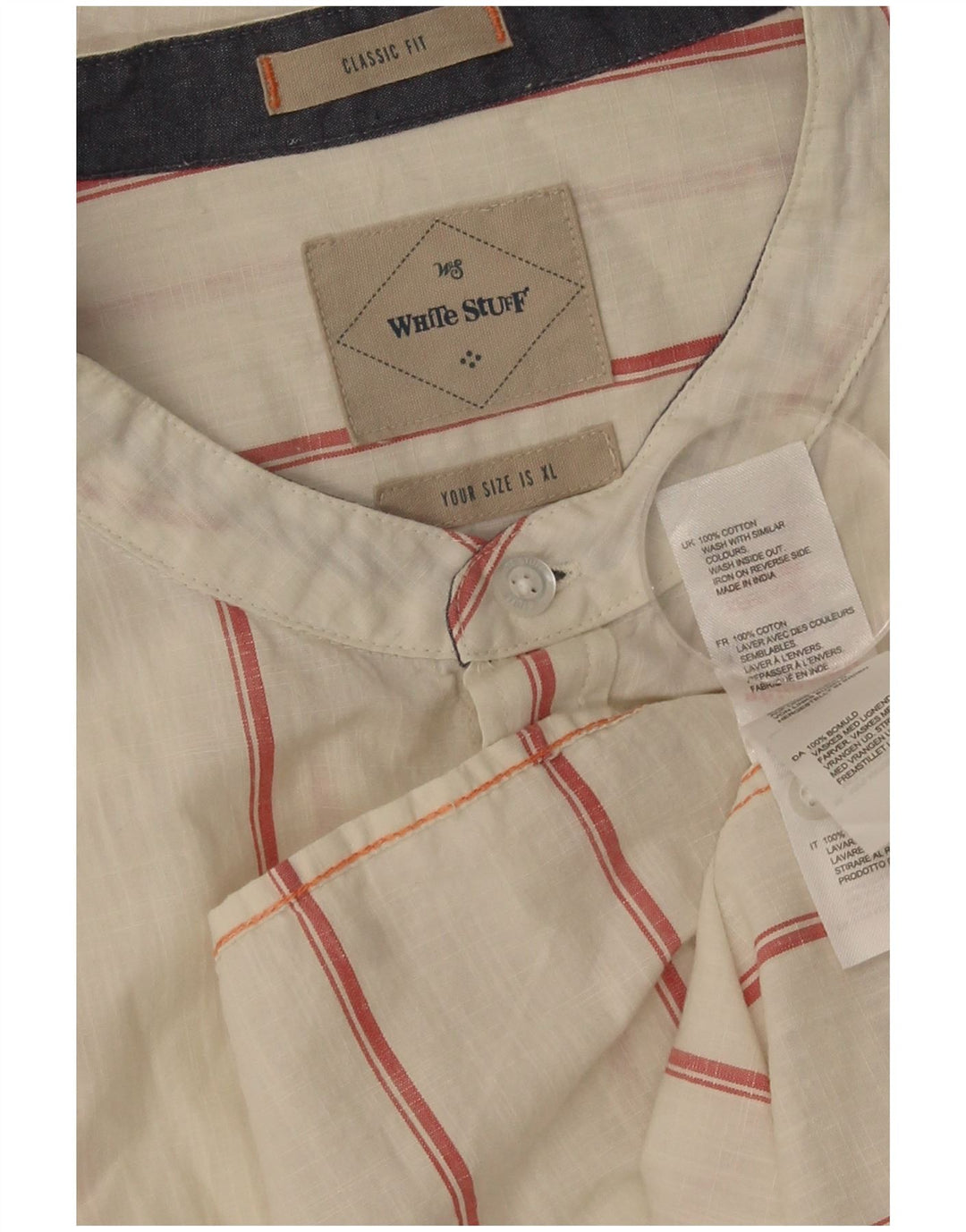 Мужская рубашка классического кроя White Stuff XL из хлопка в белую полоску