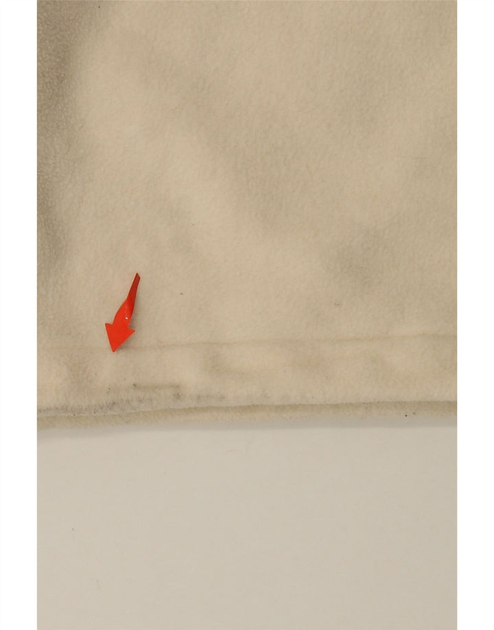 Женский флисовый джемпер оверсайз с графическим вырезом на молнии ADIDAS UK 10, маленький бежевый