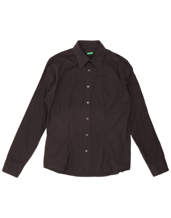 Мужская рубашка BENETTON XL, черный хлопок