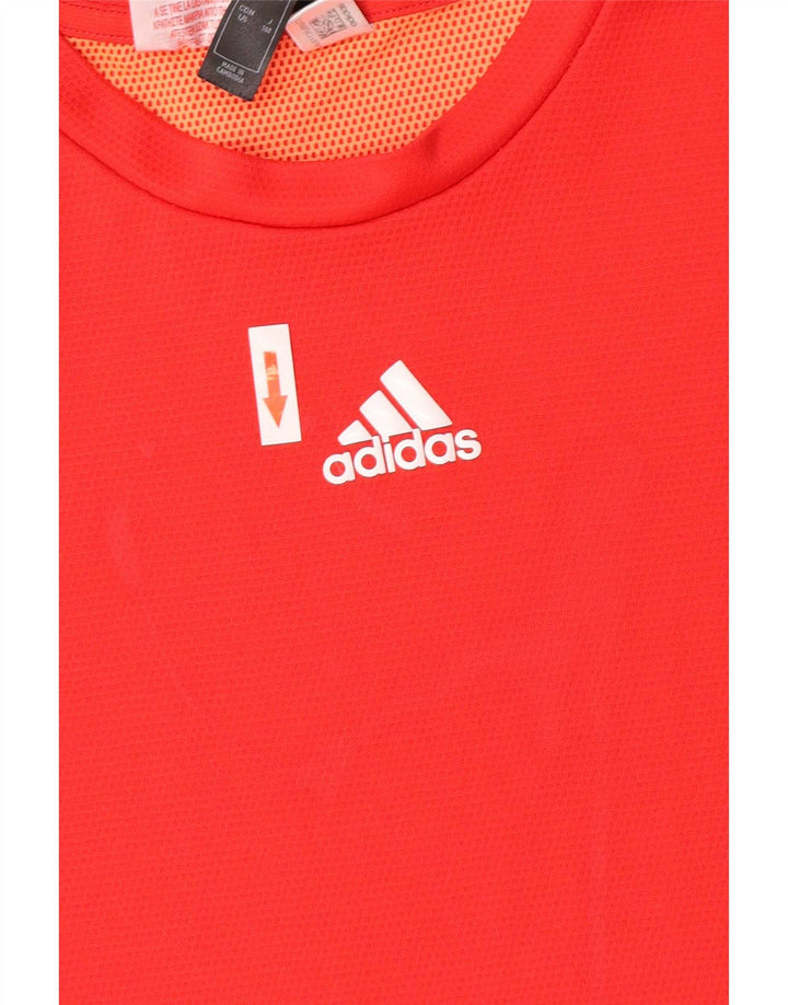 Футболка Adidas для мальчиков, топ 13-14 лет, красный полиэстер