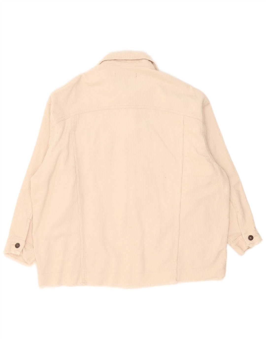 Женская вельветовая куртка оверсайз Zara UK 16, большой размер, бежевый хлопок