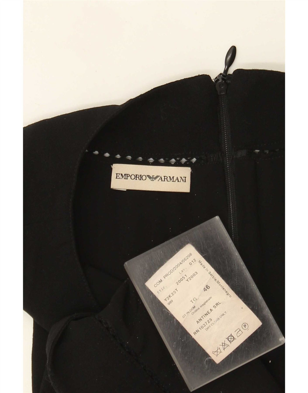 Женский укороченный топ с лямкой на бретельках Emporio Armani IT 46, большой черный, шерсть