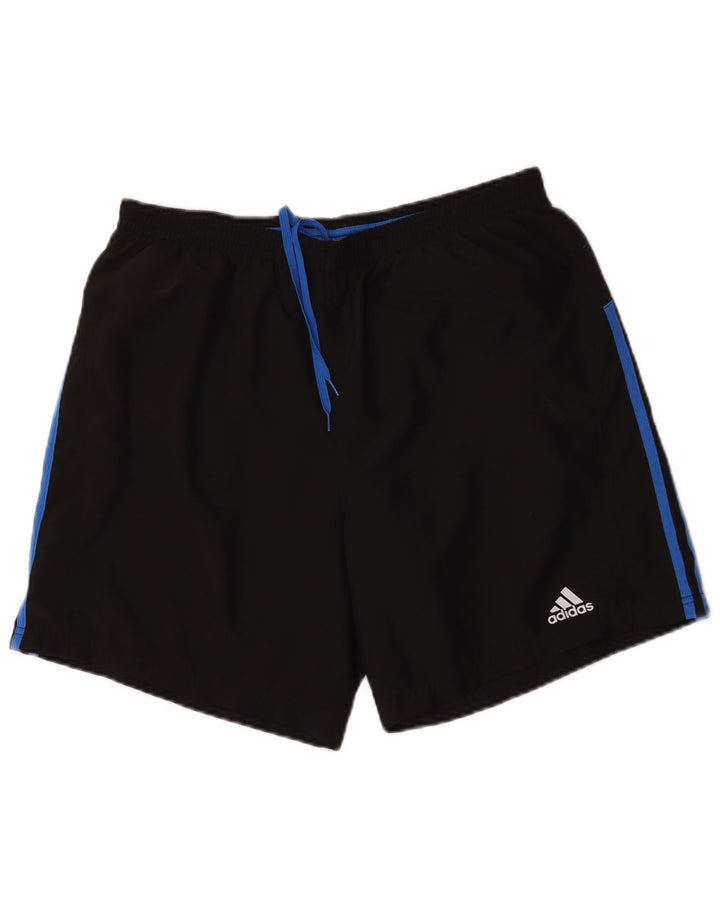 Мужские спортивные шорты Adidas Climalite, большие черные полиэстер с цветными блоками