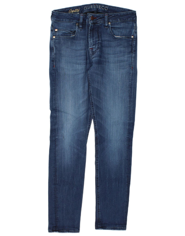 Мужские зауженные джинсы Guess W32 L30 синие из лиоцелла