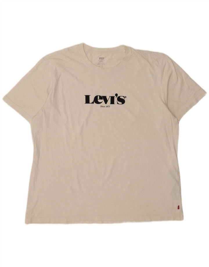 Мужская футболка с рисунком Levi's, топ XL, белый хлопок