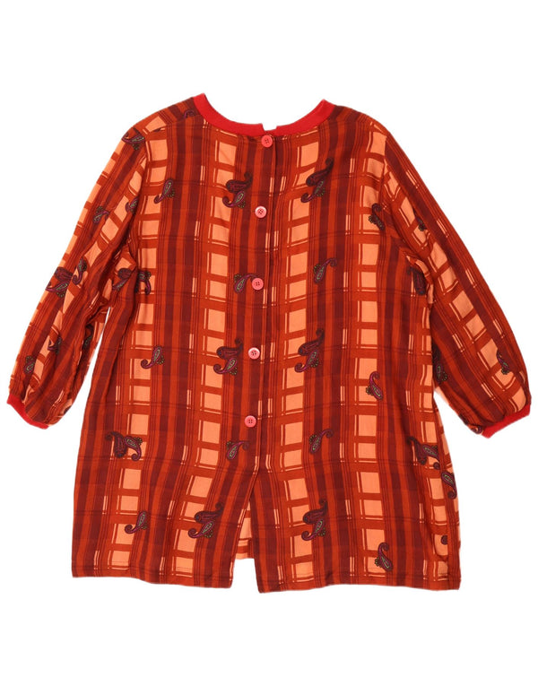 Винтажная женская блузка-рубашка с рукавом 3/4, Великобритания, 18 XL, красная с пейсли