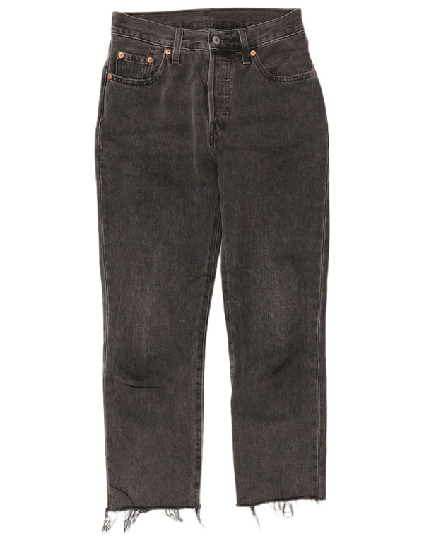 Женские прямые джинсы Levi's 501 с высокой посадкой W25 L26, серый хлопок