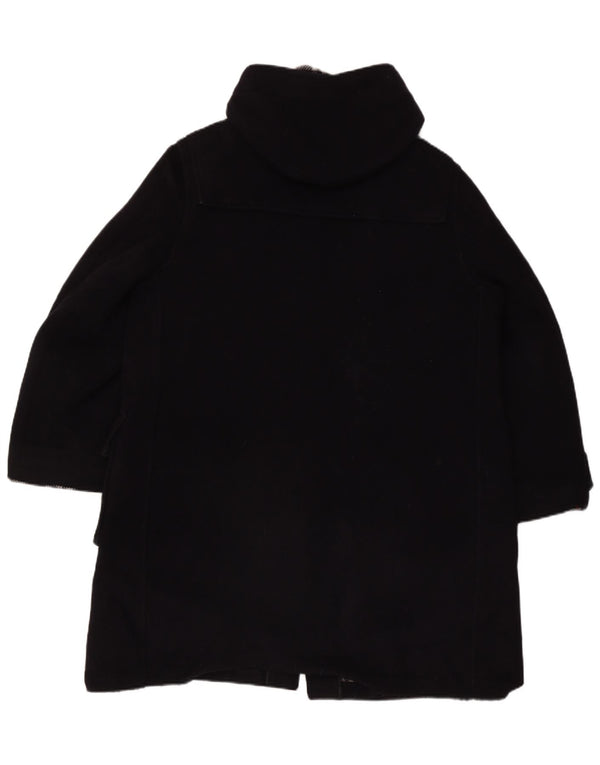 Женский дафлкот Burberrys с капюшоном UK 18 XL, темно-синий, шерсть