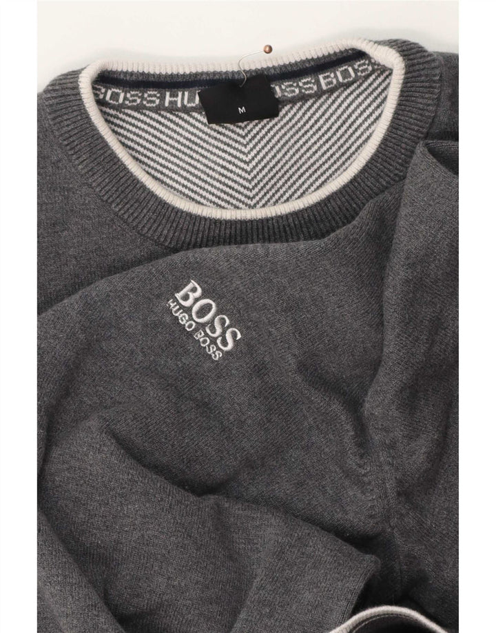 Мужской свитер с круглым вырезом Hugo Boss, средний серый