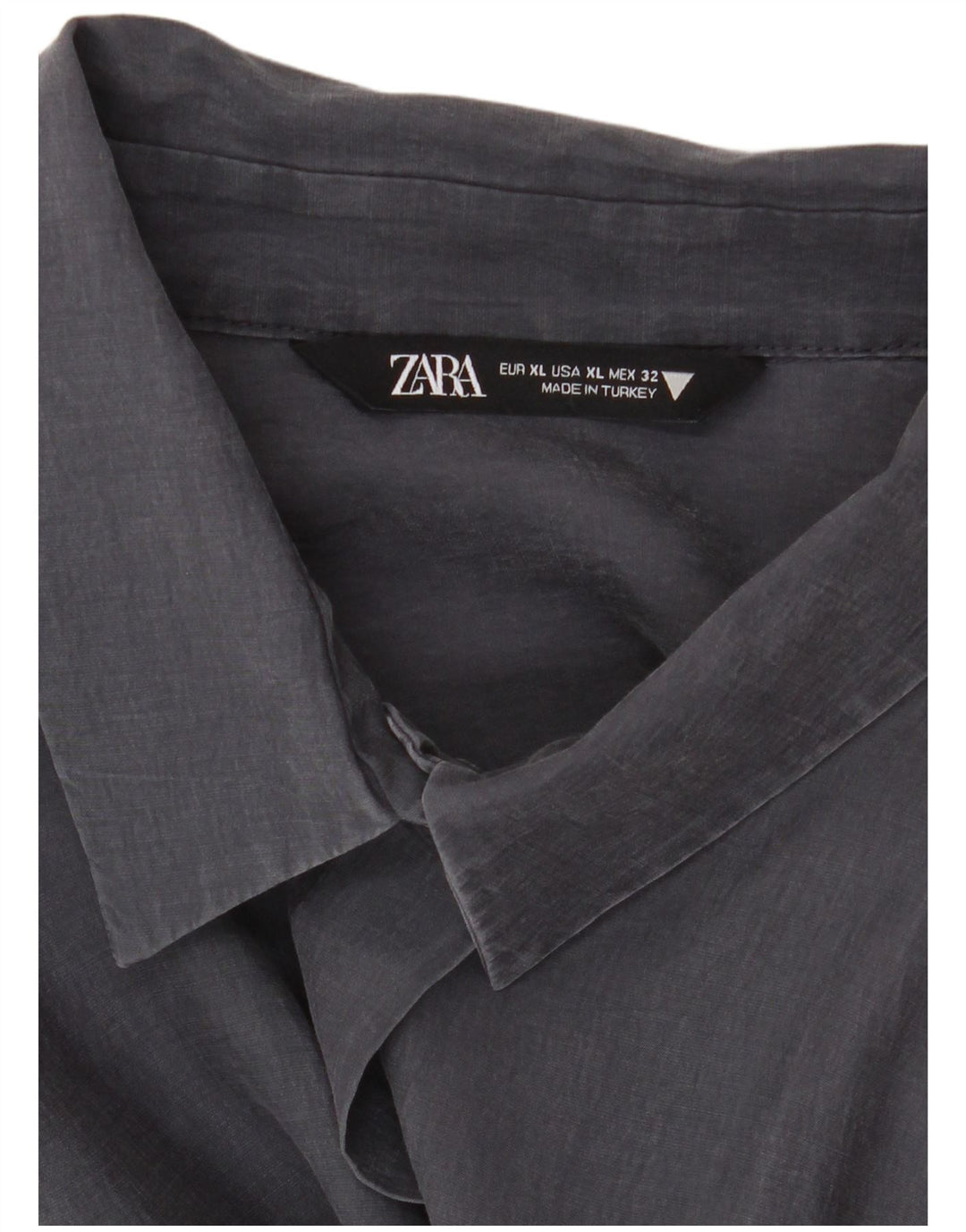 Женская удлиненная рубашка оверсайз Zara UK 18 XL Темно-синяя