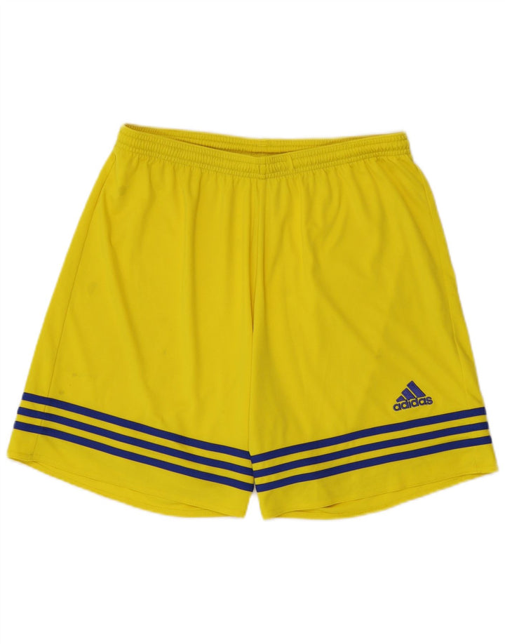 Мужские спортивные шорты Adidas Climalite, большие желтые полиэстеровые шорты