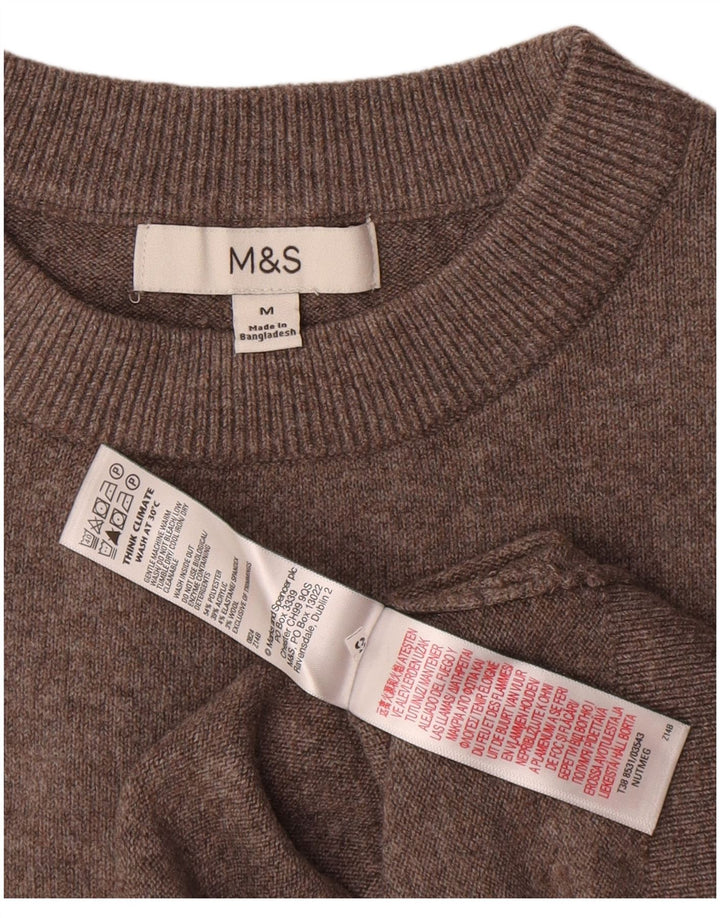 Женский джемпер с круглым вырезом Marks & Spencer UK 14, средний серый полиэстер